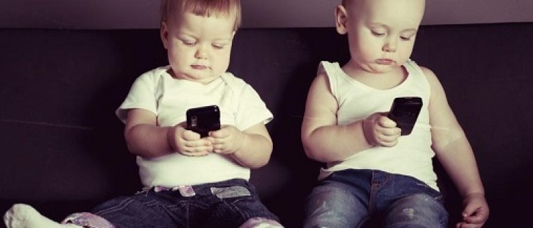 Children playing mobile